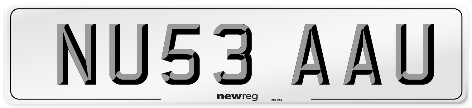 NU53 AAU Number Plate from New Reg